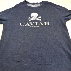 Caviar Cartel Long Sleeve Blue Sweatshirt Size  Large